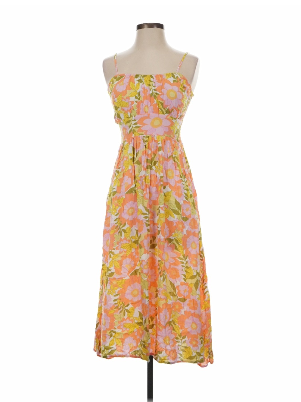 Billabong Floral Dress in Pink & Orange